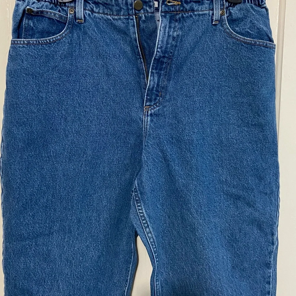 L.L.Bean Womens Jeans 16 P Original Fit Relaxed Blue Denim High Rise - Picture 5 of 11